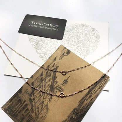 Charm Necklace Rose Color Double Chain Brand New Fashion Jewelry Europe 925 Sterling Silver Gift For Women