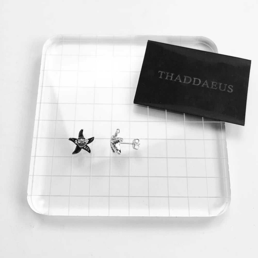 Starfish Pave Stud Earring Europe Style Fashion Trendy Jewelry For Women Girls Gift 925 Sterling Silver