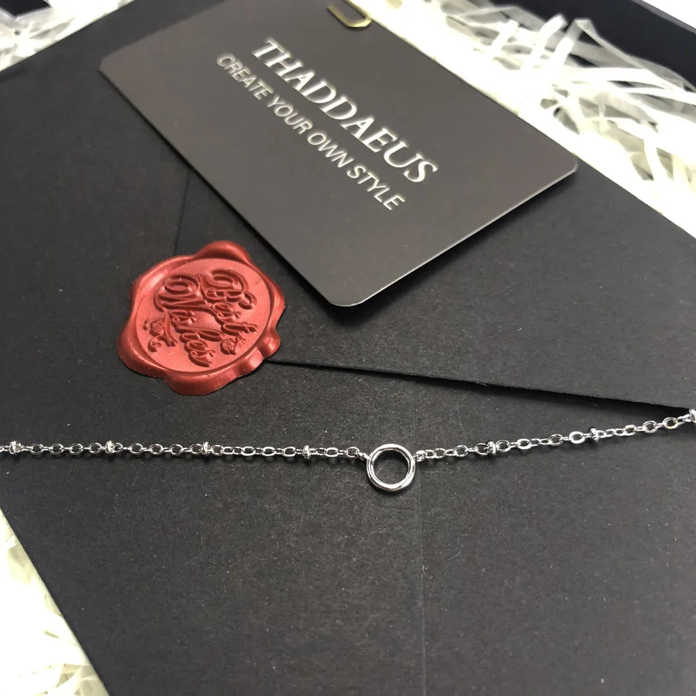 Charm Necklace Filigree Chain,Winter Fashion Carrier Jewelry Europe 925 Sterling Silver Gift For Women
