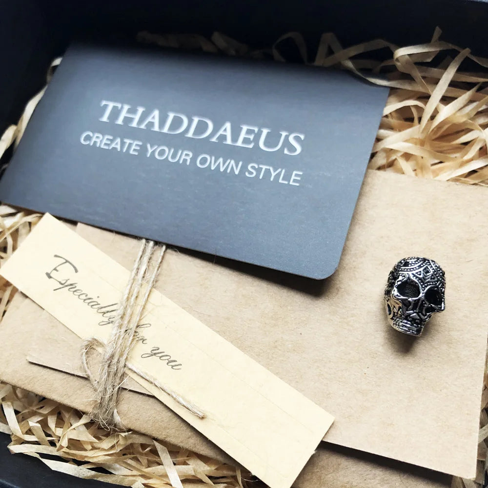 Beads Black Skull King Summer New 925 Sterling Silver Punk Charm Jewelry Accessories Gift For Women & Men