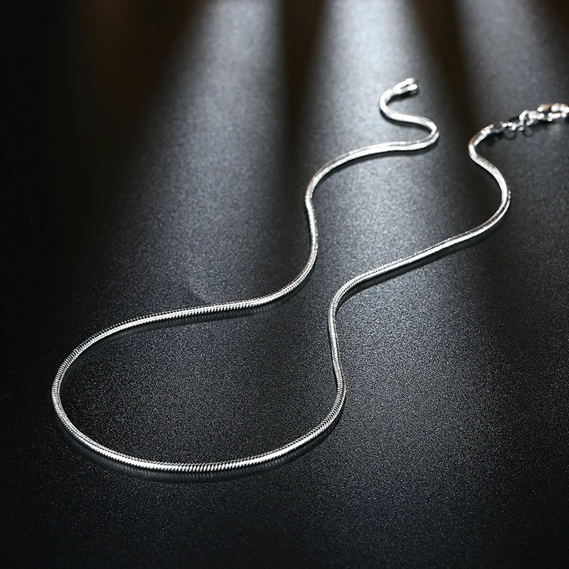 2mm Snake Chain Necklace,2017 Brand New  Glam Fashion Jewelry Europe Style Soul 925 Sterling Silver Bijoux Gift For Men Women