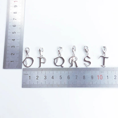 Real 925 Sterling Silver Lucky Letters ABC Word Pendant Charm Fashion Jewelry Gift For Women Men