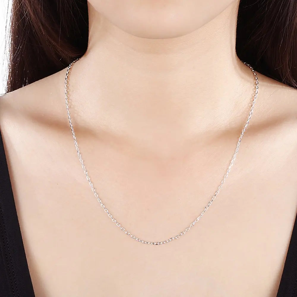 2mm Rolo Square Chain Classic,2017 New  Glam Fashion Jewelry Europe Style Soul 925 Sterling Silver Bijoux Gift For Men Women
