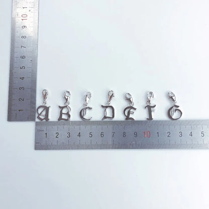 Real 925 Sterling Silver Lucky Letters ABC Word Pendant Charm Fashion Jewelry Gift For Women Men