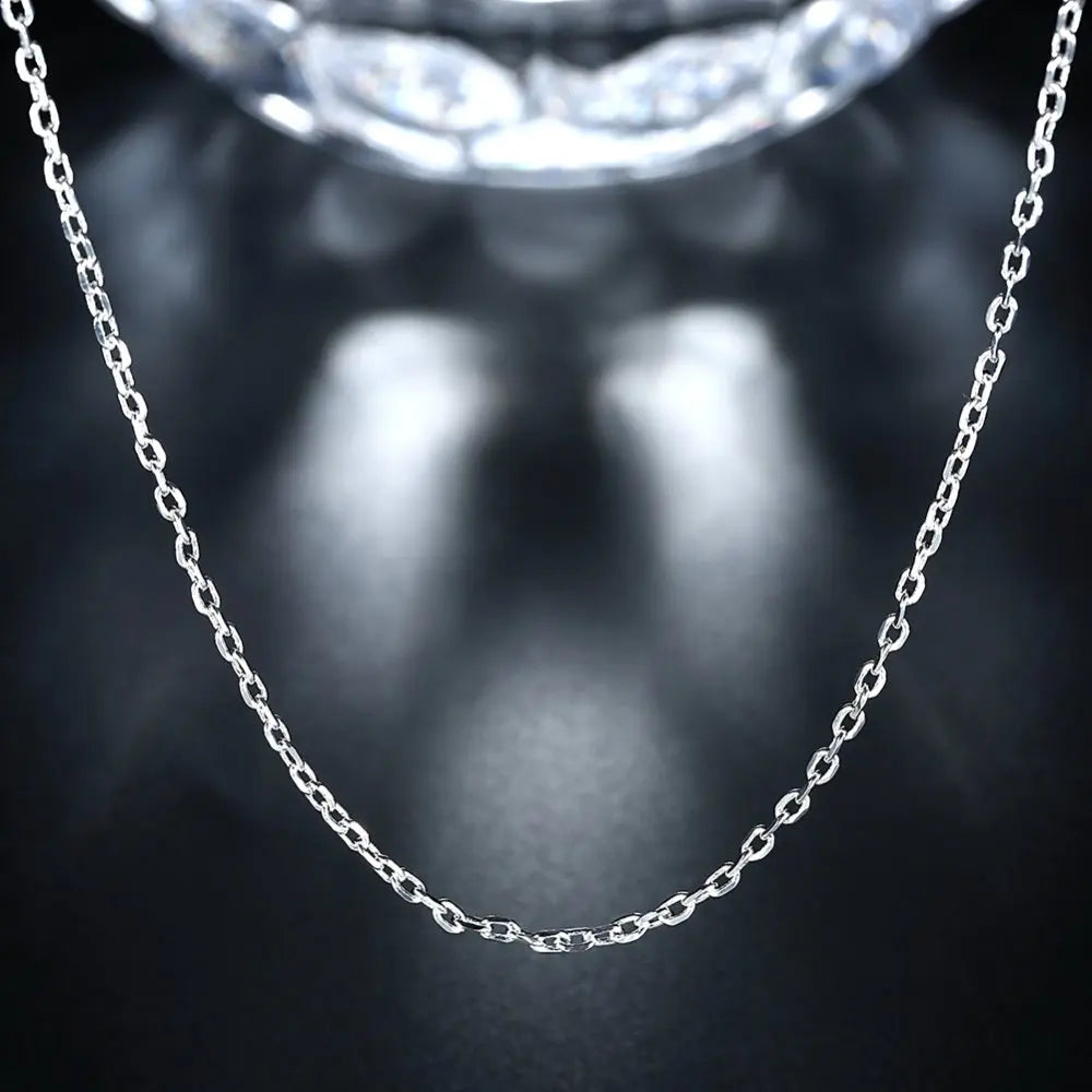 2mm Rolo Square Chain Classic,2017 New  Glam Fashion Jewelry Europe Style Soul 925 Sterling Silver Bijoux Gift For Men Women