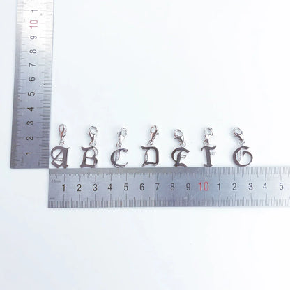 Real 925 Sterling Silver Lucky Letters ABC Word Pendant Charm Fashion Jewelry Gift For Women Men