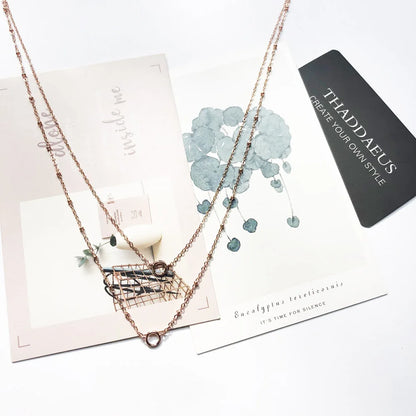 Charm Necklace Rose Color Double Chain Brand New Fashion Jewelry Europe 925 Sterling Silver Gift For Women