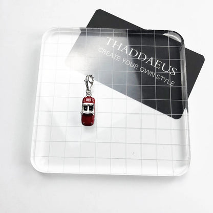 Red Enamel Sports Car Dangle Charm Pendant Autumn Brand New Sterling Silver 925 Trendy Gift