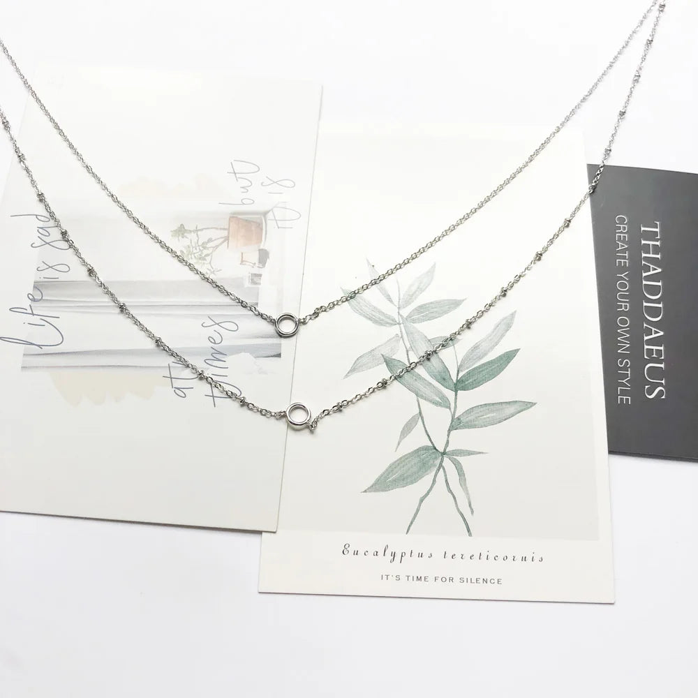 Charm Necklace Double Carriers,Spring Fashion Jewelry Europe 925 Sterling Silver Trendy Gift For Women Girls