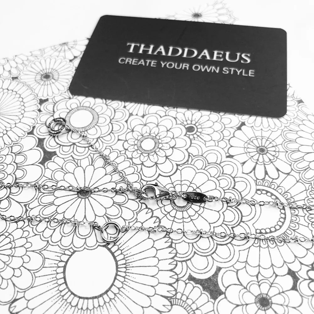 Charm Necklace Filigree Chain,Winter Fashion Carrier Jewelry Europe 925 Sterling Silver Gift For Women