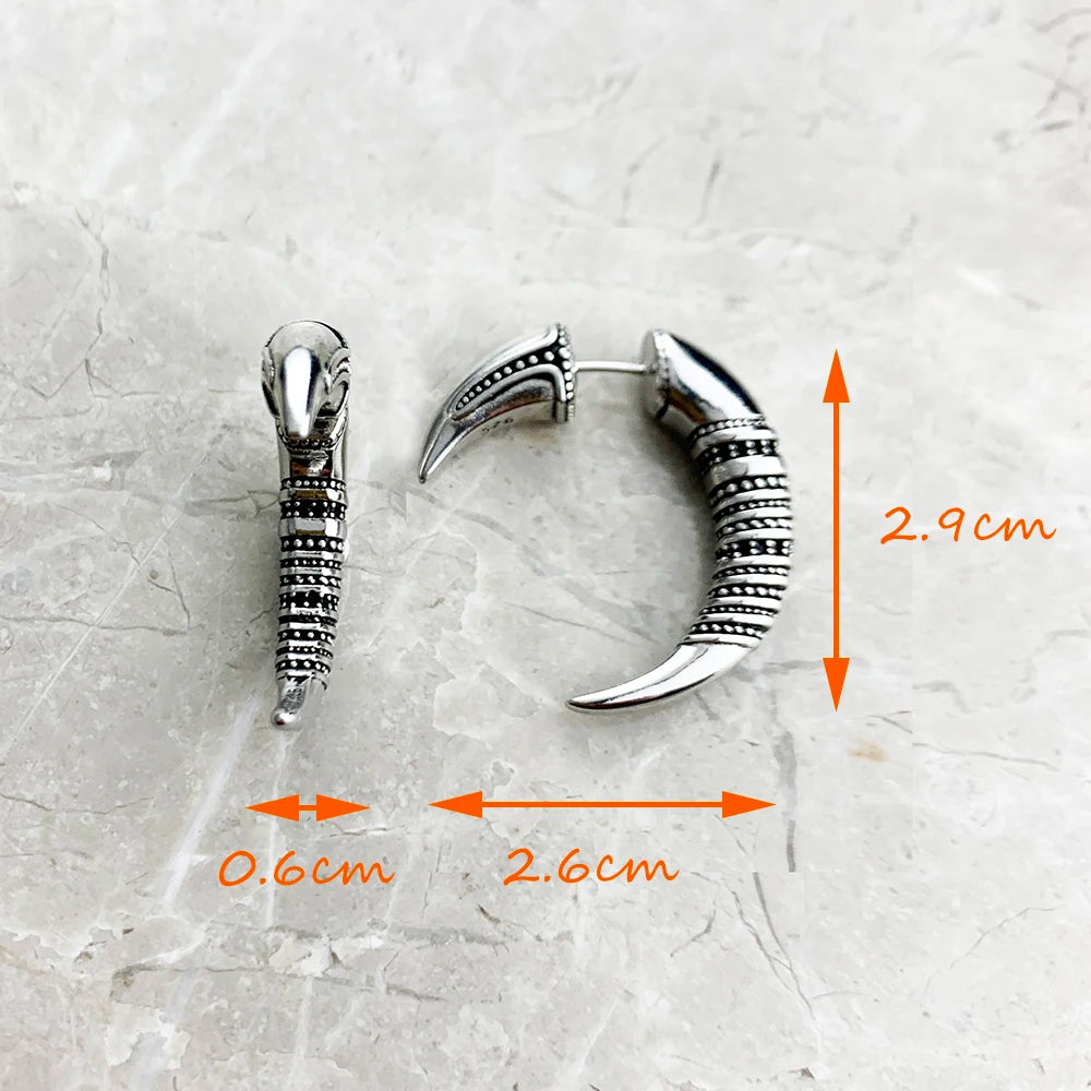 Earring Claw New Vintage 925 Sterling Silver Gift For Women High Quality Fine Jewelry