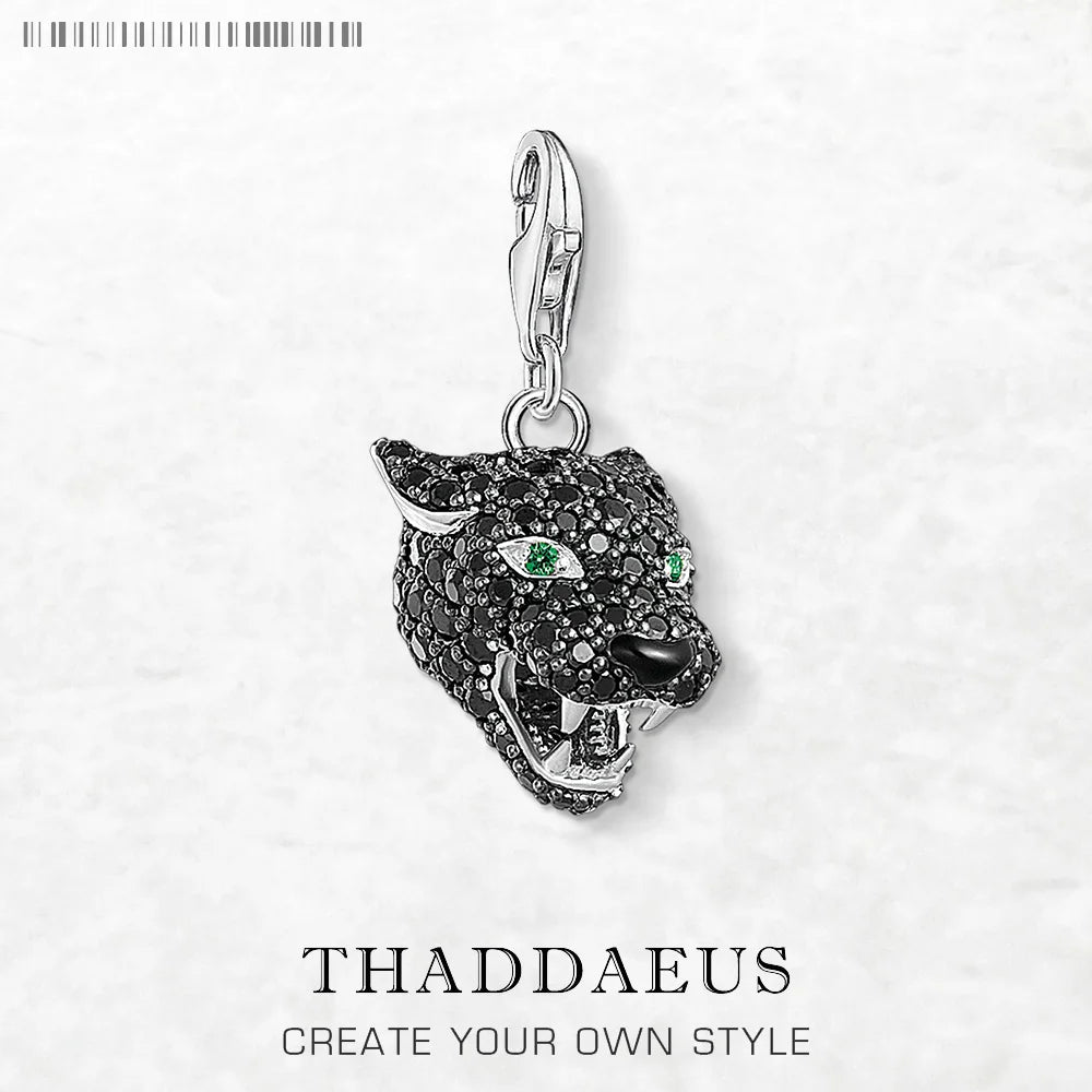 New Black Cat Pendant Lucky Charm Mystical Predator Gift For Women Men Summer 925 Sterling Silver Punk Jewelry