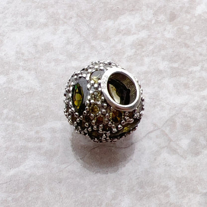 Bead Green Planet Solid 925 Sterling Silver Trendy Gift For Women Europe Feminine Karma Charms Jewelry Accessories