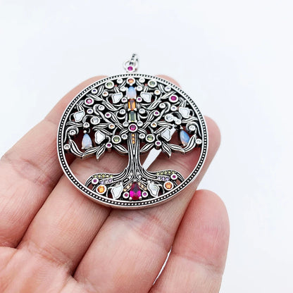 Amulet Magical Lucky Symbol Tree Flower Karma Whell Sun Bird Butterfly Pendants Jewelry 925 Sterling Silver Gift For Women Men
