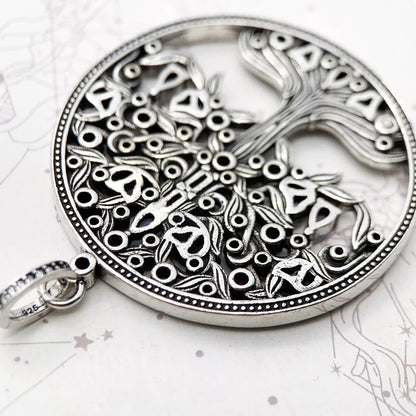 Amulet Magical Lucky Symbol Tree Flower Karma Whell Sun Bird Butterfly Pendants Jewelry 925 Sterling Silver Gift For Women Men