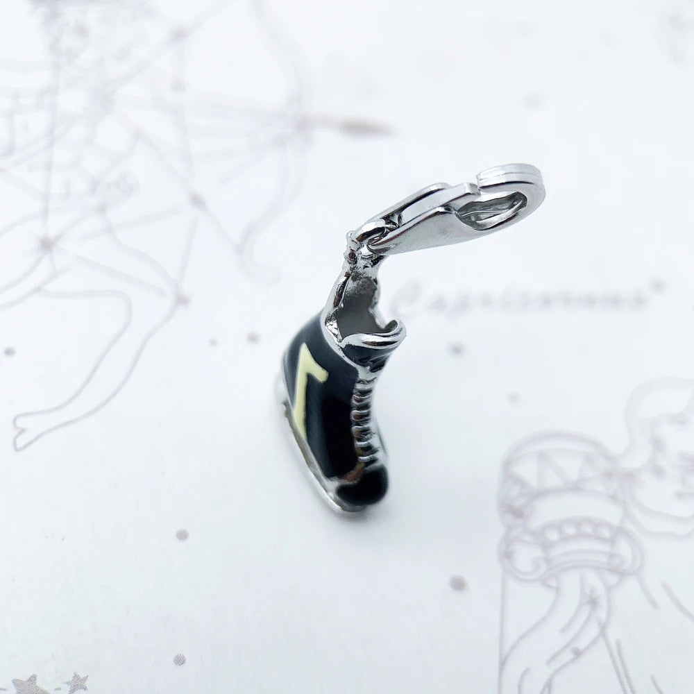Dangle Charm Pendant Ice Skates For Women Men 925 Sterling Silver Sport Brand New Gift