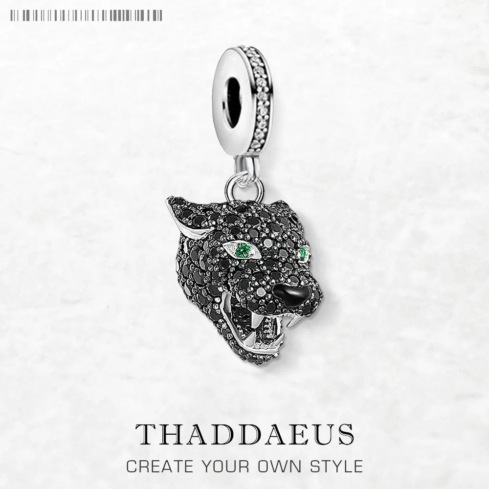 New Black Cat Pendant Lucky Charm Mystical Predator Gift For Women Men Summer 925 Sterling Silver Punk Jewelry
