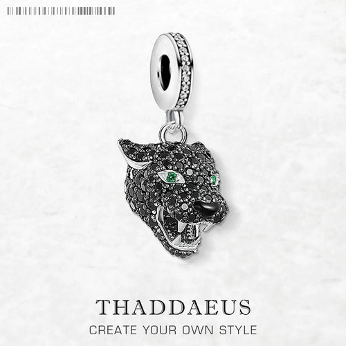 New Black Cat Pendant Lucky Charm Mystical Predator Gift For Women Men Summer 925 Sterling Silver Punk Jewelry