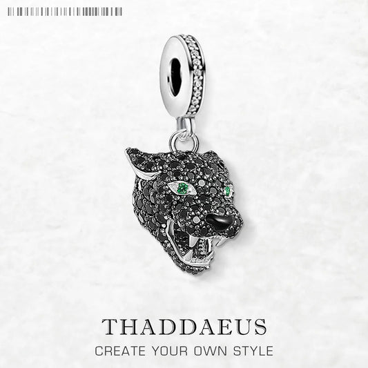 New Black Cat Pendant Lucky Charm Mystical Predator Gift For Women Men Summer 925 Sterling Silver Punk Jewelry