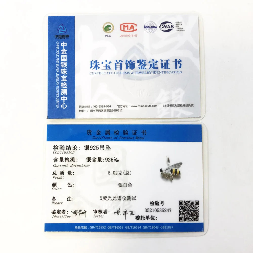 Real 925 Sterling Silver Fashion Jewelry Lovely Honey Bee Pendant Charm For Women Drop Shipping Wholesale