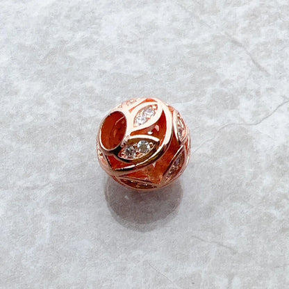 Bead Leaf Tendrils 925 Sterling Silver Rose Gold Color Romantic Gift For Women Europe Feminine Karma Charms Jewelry Accessories