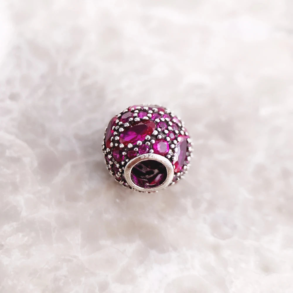 Beads Red Fire New Europe European DIY Jewelry 925 Sterling Silver Accessorie Gift For Women