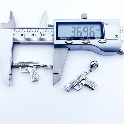 Charm Pistol Gun 925 Sterling Silver For Women & Men Trendy Club Gift Europe Style DIY Jewelry Fit  Bracelet Breloque