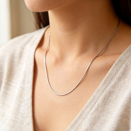 1mm Snake Chain Necklace Brand New Glam Fashion Jewelry Europe Style Soul 925 Sterling Silver Gift For Men Women