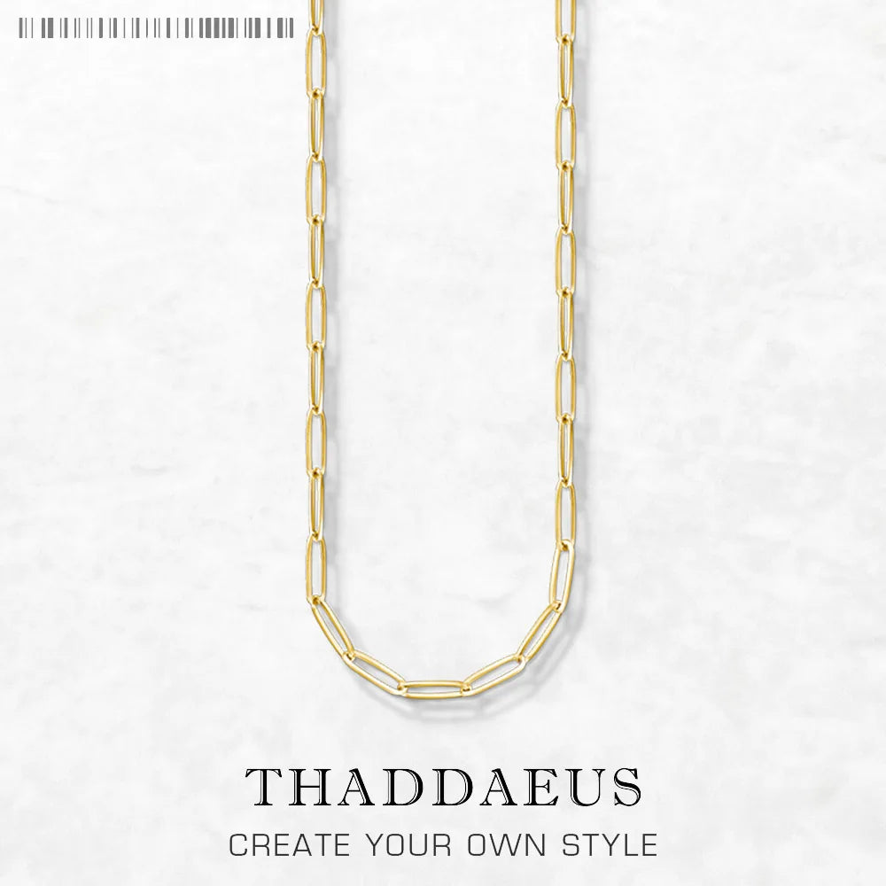 Seductively Yellow Gold Charm Necklace,Summer New Fashion Jewelry Europe 925 Sterling Silver Bijoux Gift For Women Men