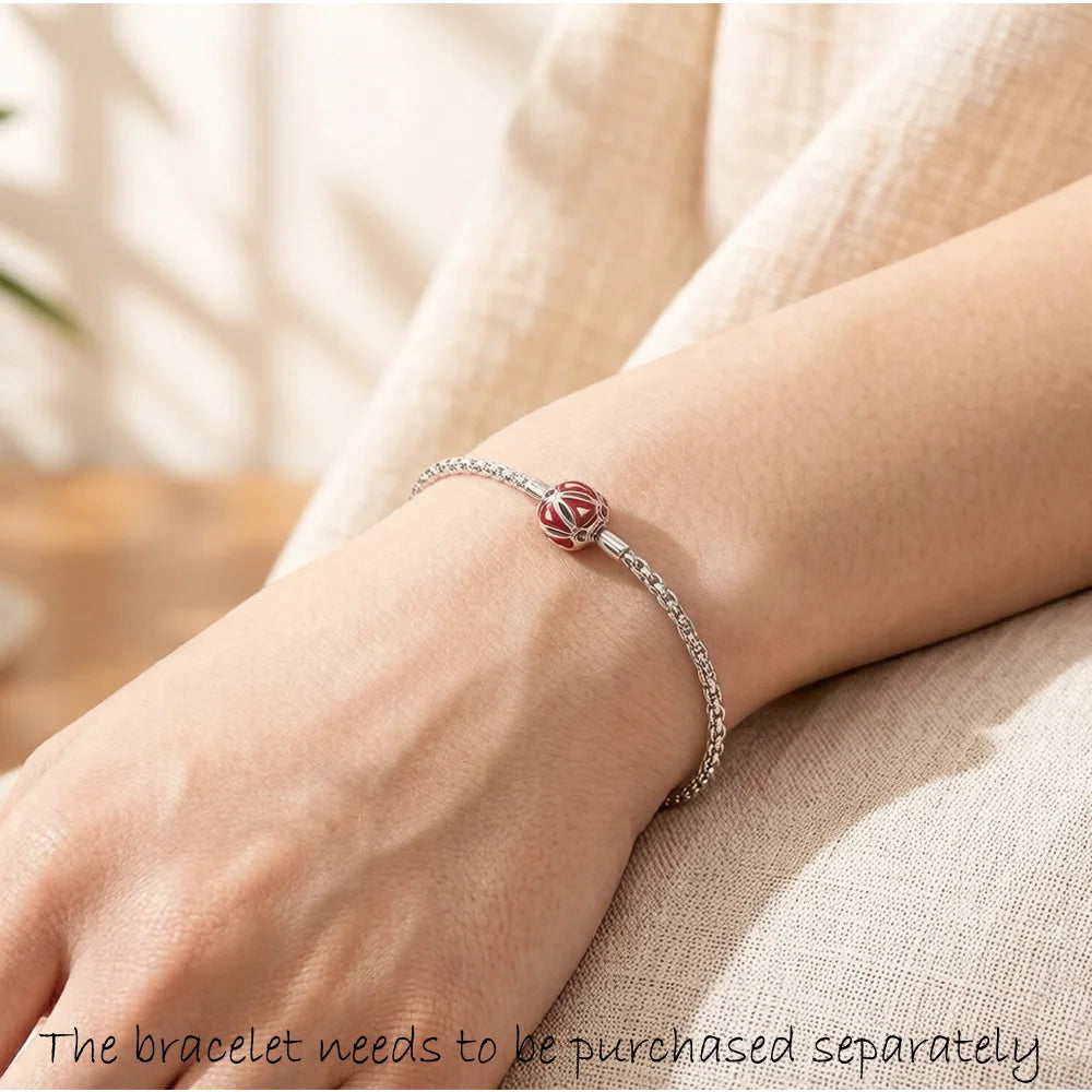 Beads Red Scale 925 Sterling Silver Gift For Women Men Europe Karma Charms Jewelry Accessories