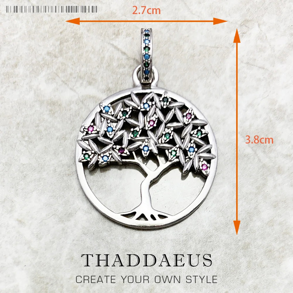 Amulet Magical Lucky Symbol Tree Flower Karma Whell Sun Bird Butterfly Pendants Jewelry 925 Sterling Silver Gift For Women Men