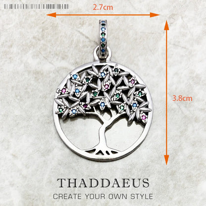 Amulet Magical Lucky Symbol Tree Flower Karma Whell Sun Bird Butterfly Pendants Jewelry 925 Sterling Silver Gift For Women Men