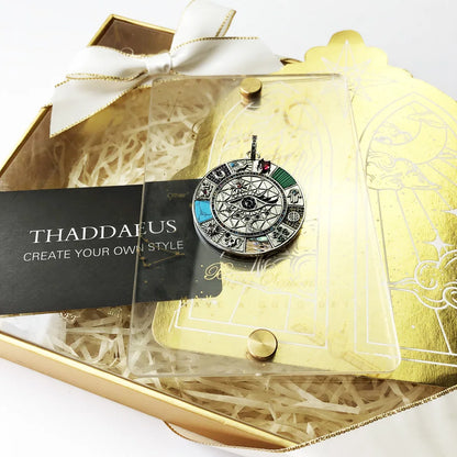 Pendant Large Amulet Magical Lucky Heart Cat Elephant Clover Symbols Fatima Golden Jewelry 925 Sterling Silver Women Men Gift