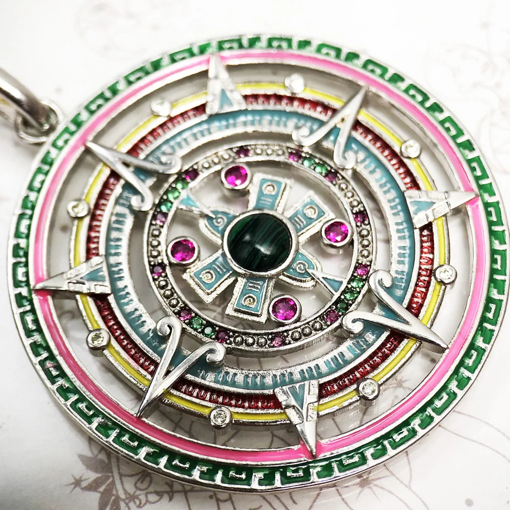 Amulet Magical Lucky Symbol Tree Flower Karma Whell Sun Bird Butterfly Pendants Jewelry 925 Sterling Silver Gift For Women Men