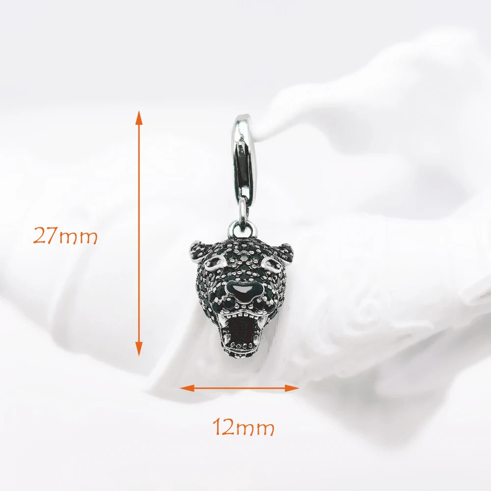 New Black Cat Pendant Lucky Charm Mystical Predator Gift For Women Men Summer 925 Sterling Silver Punk Jewelry