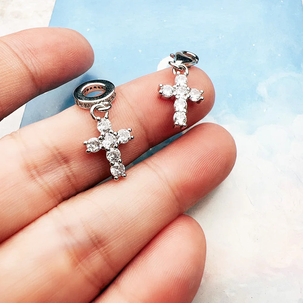 Cross Pendant 925 Sterling Silver Dangle Charm Women Vintage Fine Jewelry Powerful Elegance Gift