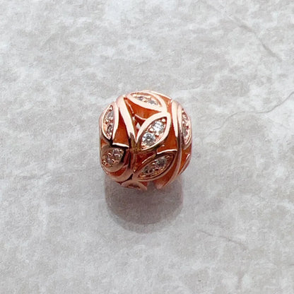 Bead Leaf Tendrils 925 Sterling Silver Rose Gold Color Romantic Gift For Women Europe Feminine Karma Charms Jewelry Accessories