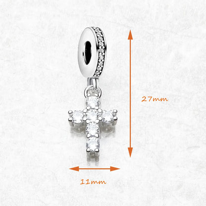 Cross Pendant 925 Sterling Silver Dangle Charm Women Vintage Fine Jewelry Powerful Elegance Gift