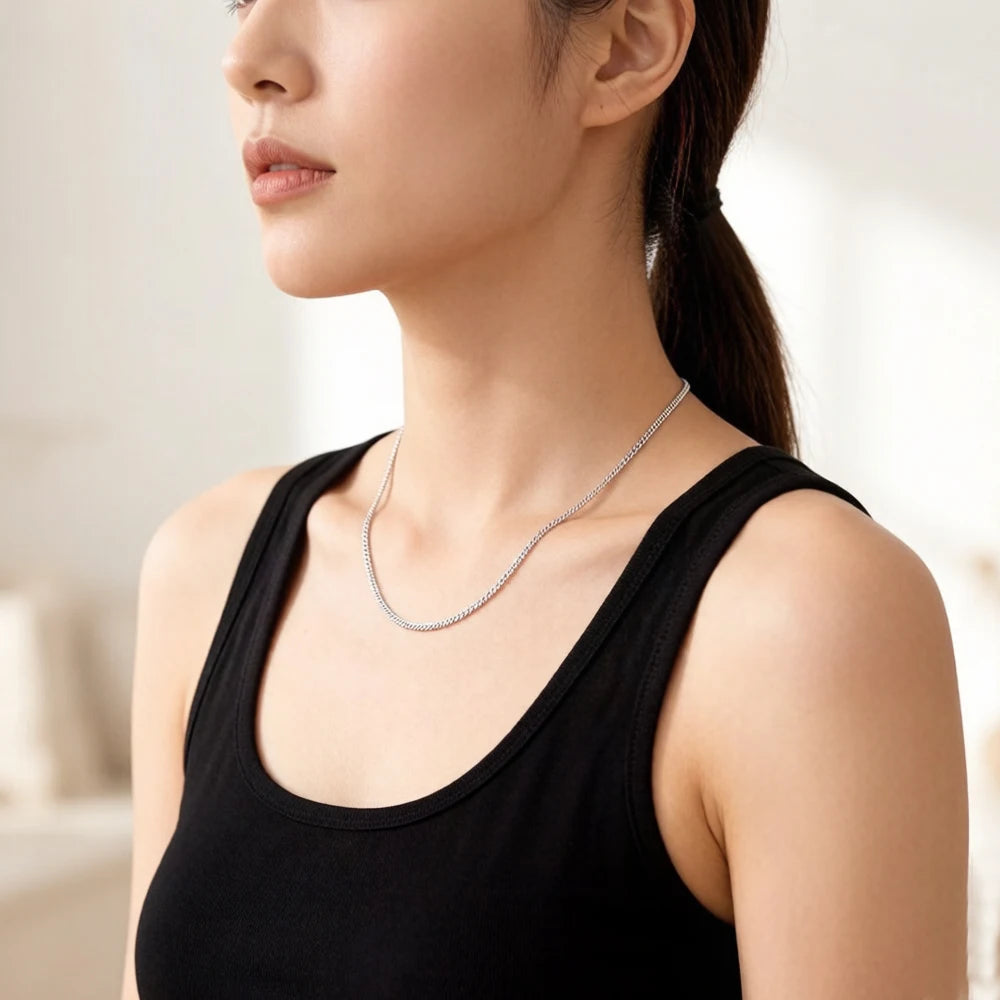 1mm Snake Chain Necklace Brand New Glam Fashion Jewelry Europe Style Soul 925 Sterling Silver Gift For Men Women