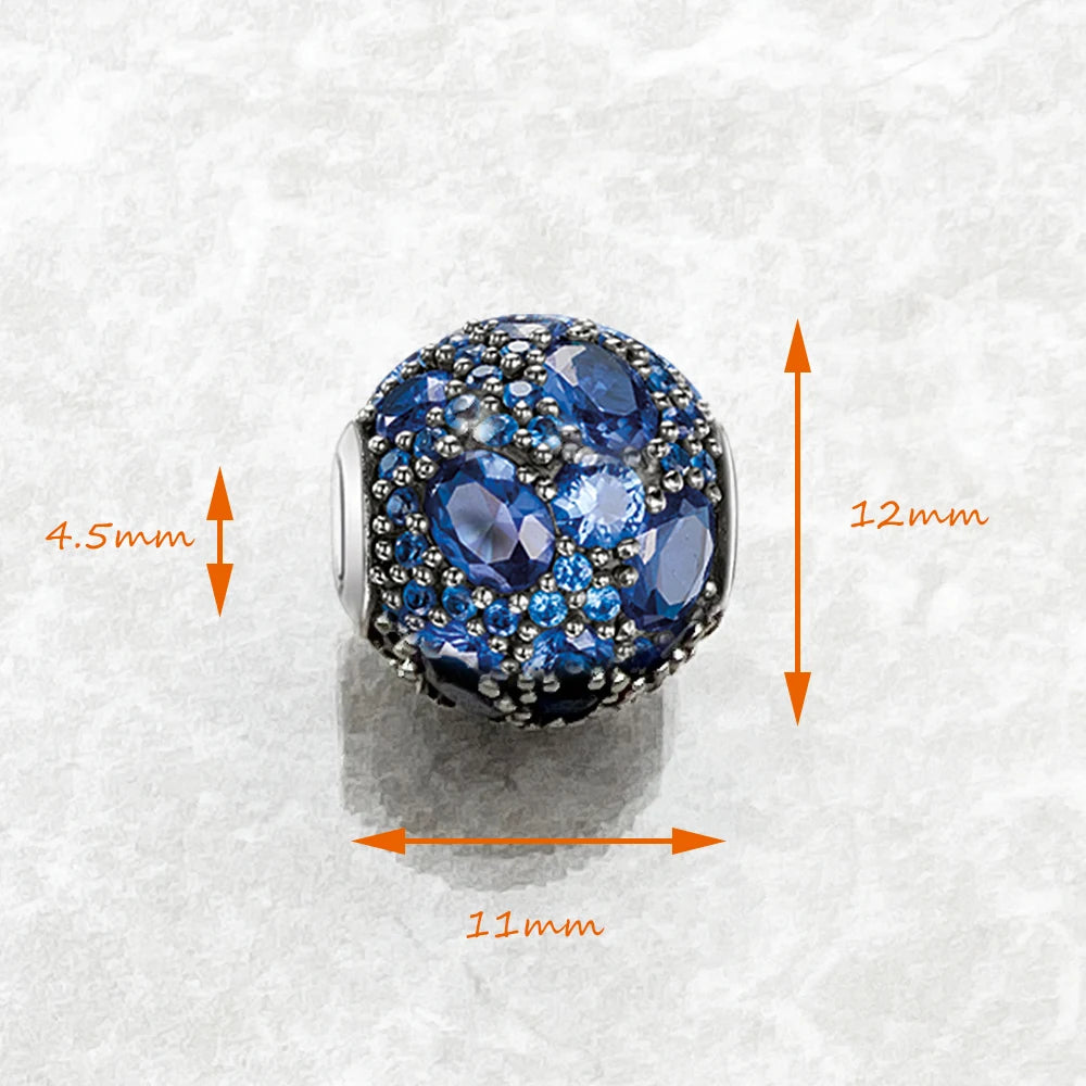Bead Deep Ocean Pure 925 Sterling Silver Romantic Gift For Women Europe Feminine Karma Charms Jewelry Accessories