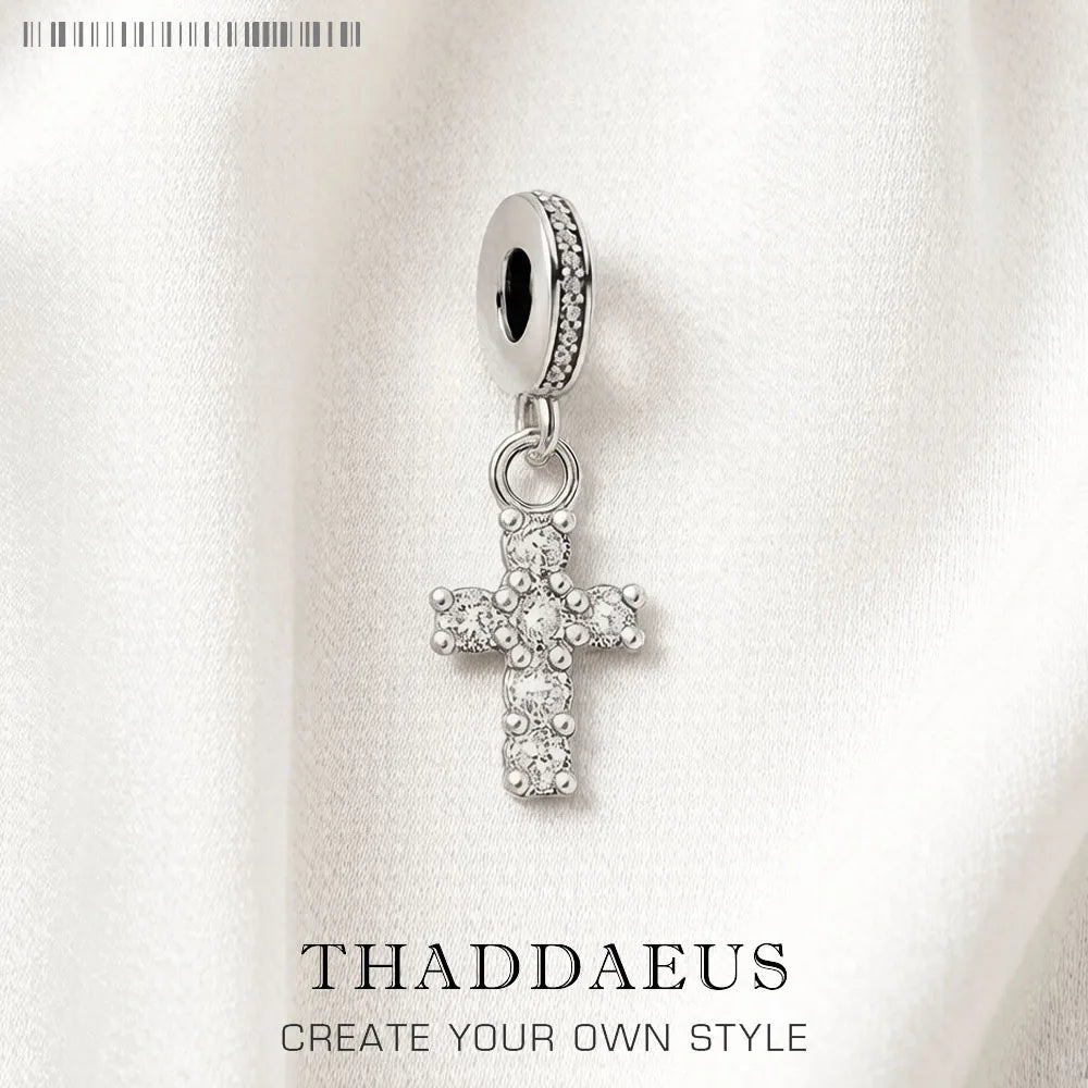 Cross Pendant 925 Sterling Silver Dangle Charm Women Vintage Fine Jewelry Powerful Elegance Gift