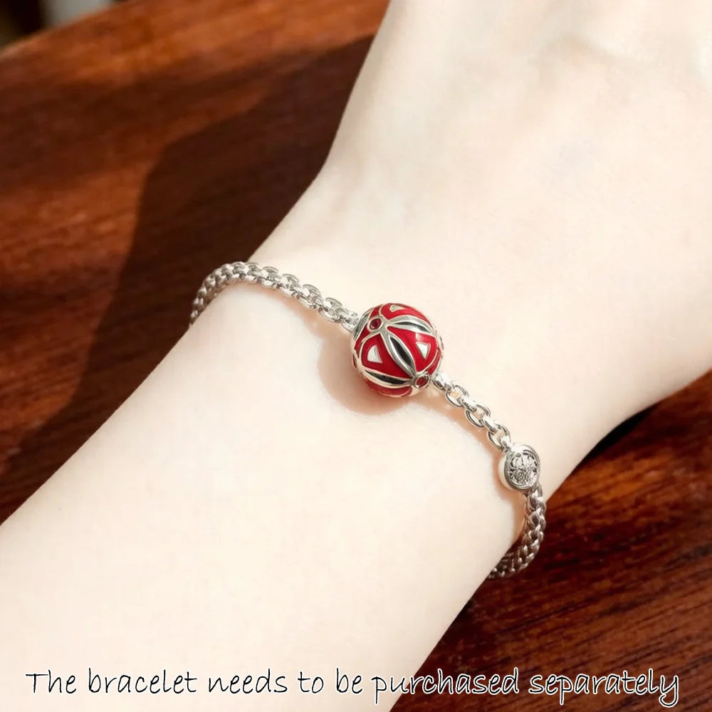 Beads Red Scale 925 Sterling Silver Gift For Women Men Europe Karma Charms Jewelry Accessories