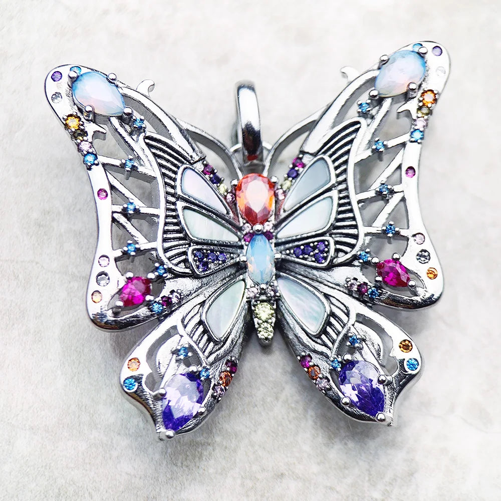 Amulet Magical Lucky Symbol Tree Flower Karma Whell Sun Bird Butterfly Pendants Jewelry 925 Sterling Silver Gift For Women Men