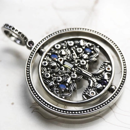 Amulet Magical Lucky Symbol Tree Flower Karma Whell Sun Bird Butterfly Pendants Jewelry 925 Sterling Silver Gift For Women Men