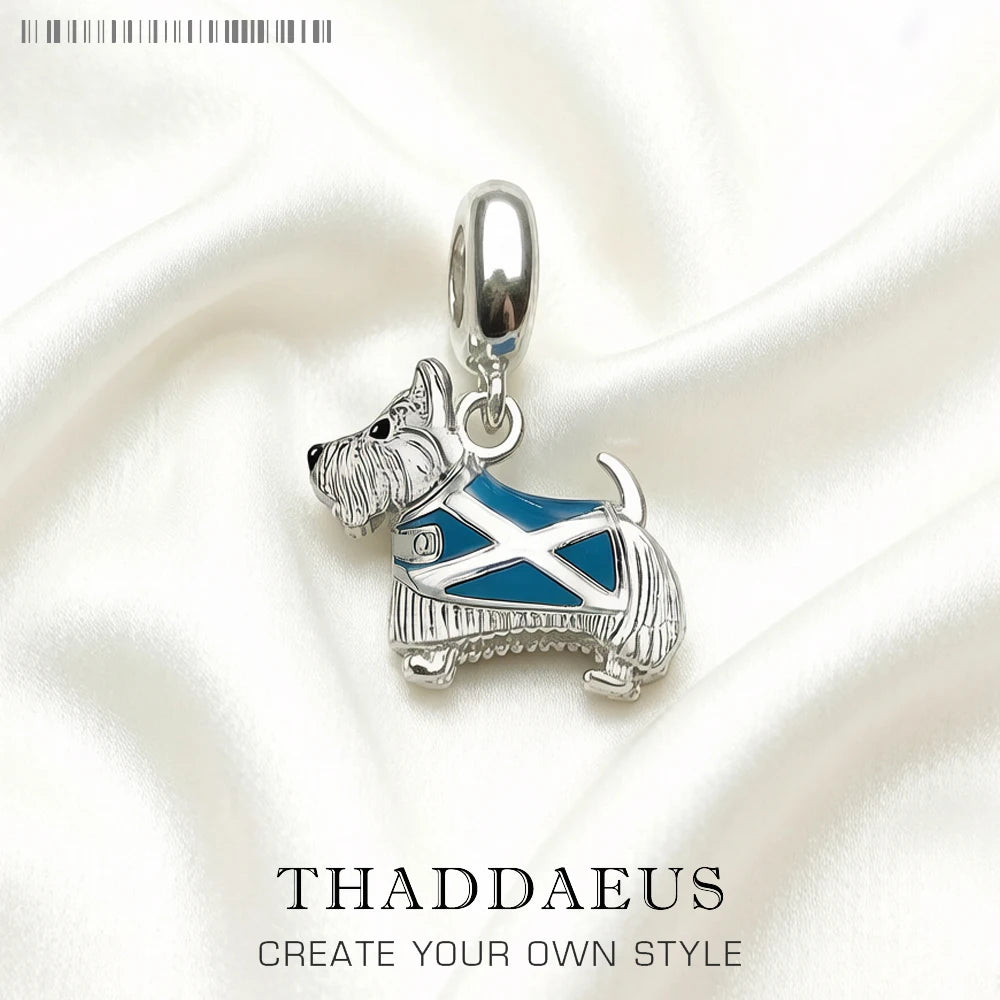 Pure 925 Sterling Silver Westie Westy Dog Scotland Animal Pendant Charms Jewelry Women Men Gift