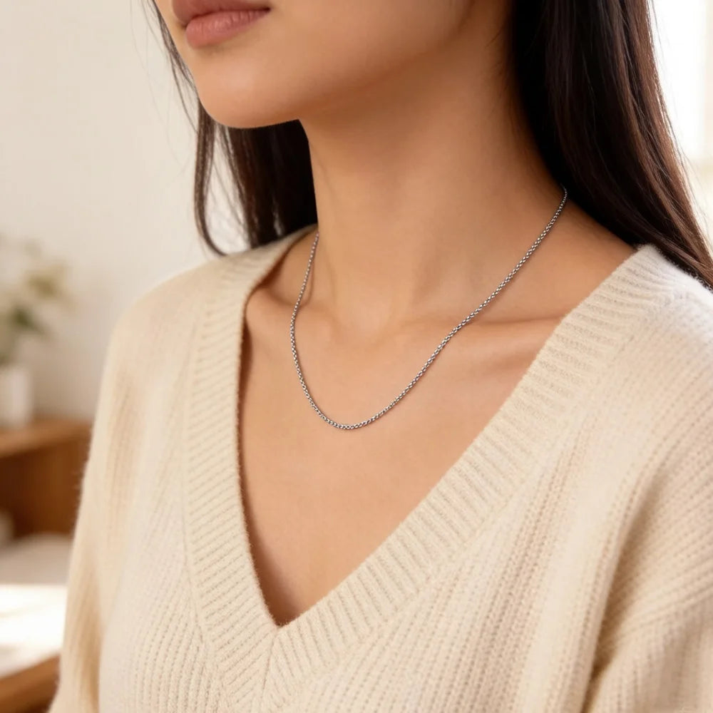 Venezia Chain Necklace,2022 Brand New  Strand Fashion Jewelry Europe Style Silver Bijoux Gift For Men Women