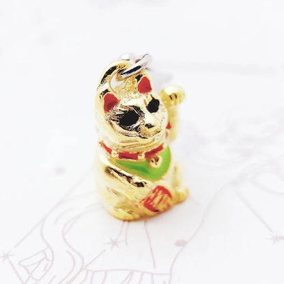 Lovely Cartoon Lucky Cat Toy Charm Pendant For Women Men Lover 925 Sterling Silver Gift