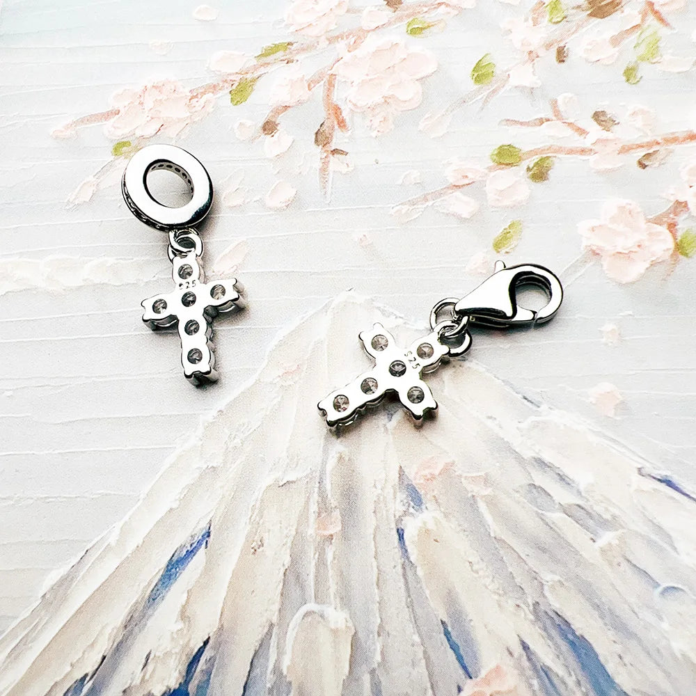 Cross Pendant 925 Sterling Silver Dangle Charm Women Vintage Fine Jewelry Powerful Elegance Gift