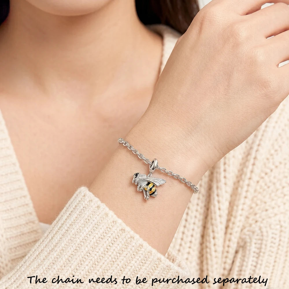 Real 925 Sterling Silver Fashion Jewelry Lovely Honey Bee Pendant Charm For Women Drop Shipping Wholesale