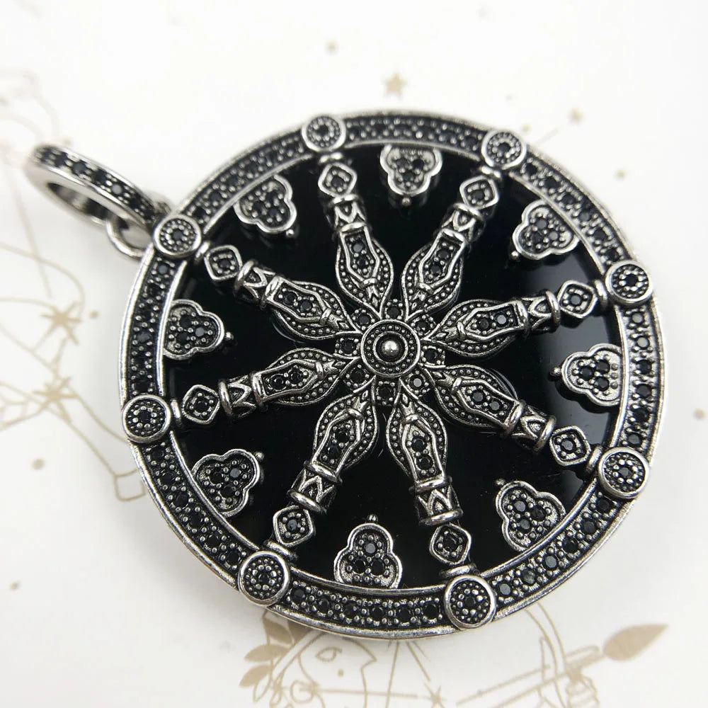 Amulet Magical Lucky Symbol Tree Flower Karma Whell Sun Bird Butterfly Pendants Jewelry 925 Sterling Silver Gift For Women Men